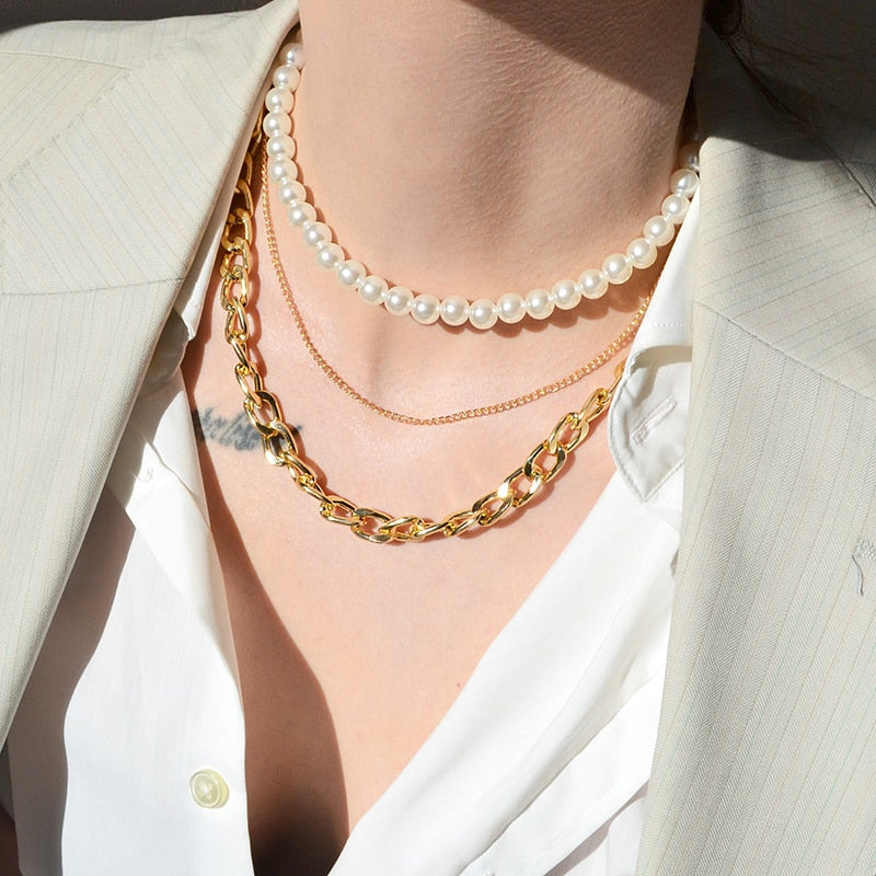 Vintage Multi-Layer Pearl Necklace