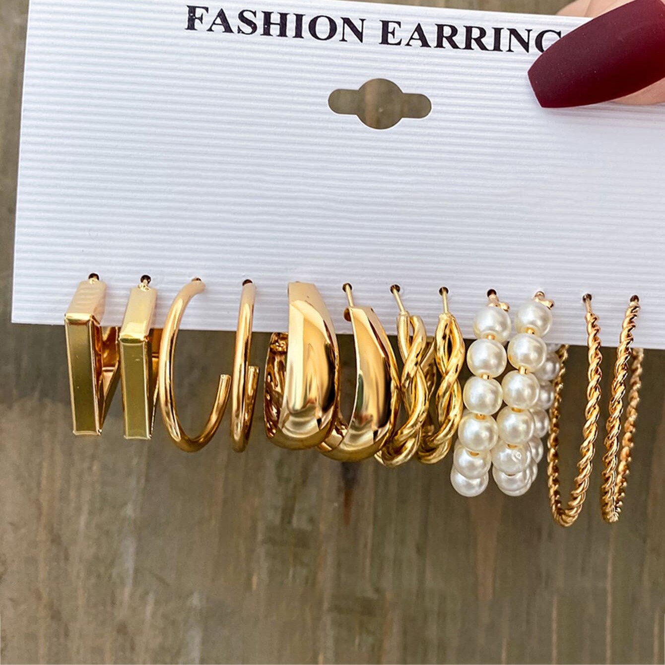 12pc GOLD Earring Hoop Set