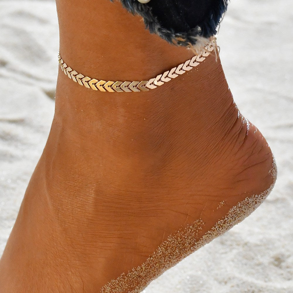 Simple Chain Anklet 3 pcs Set