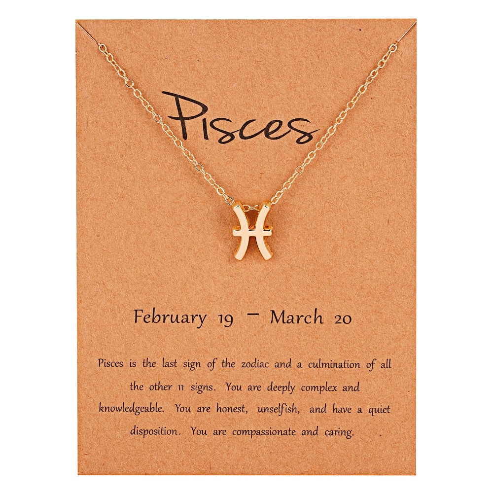 Zodiac Sign Pendant Necklace