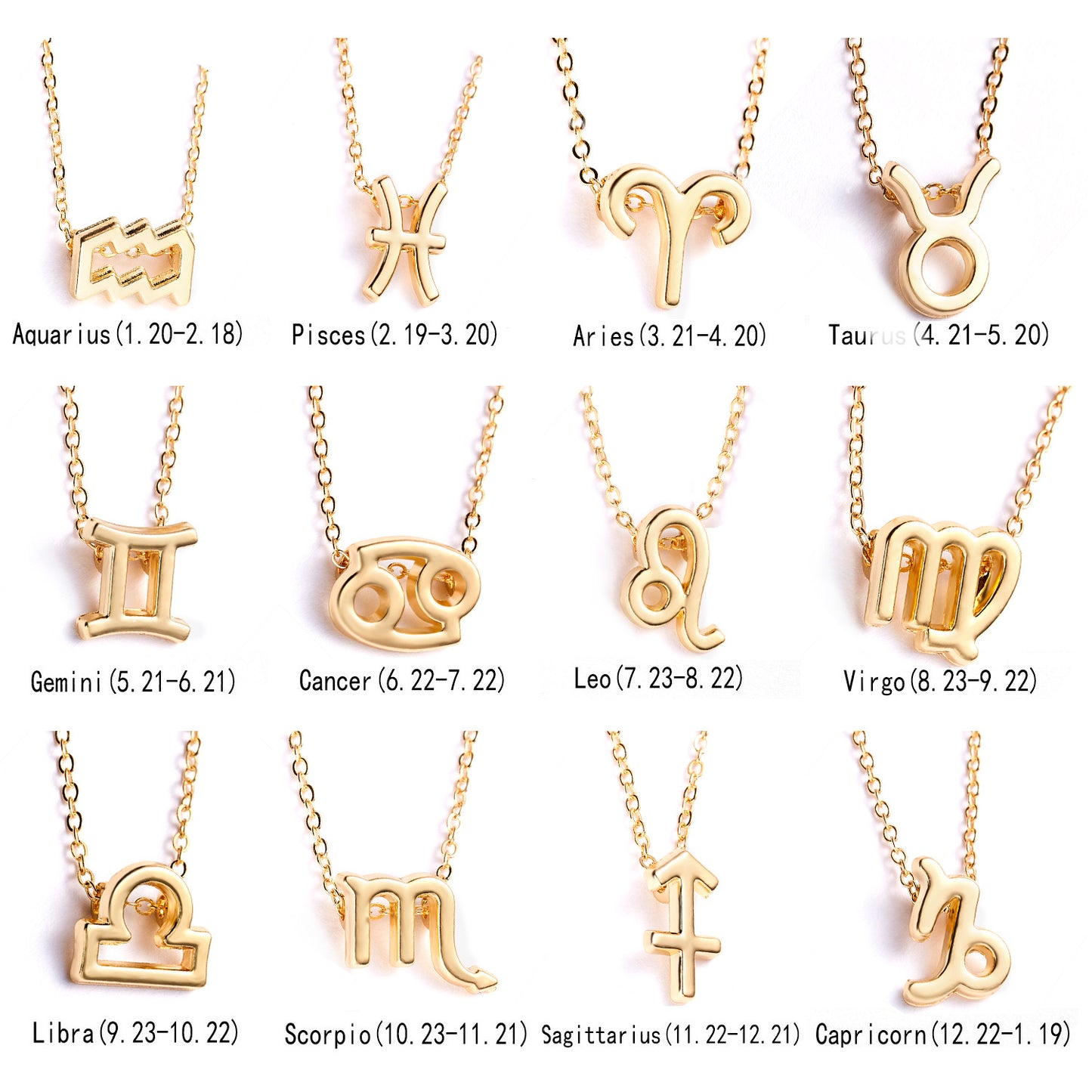 Zodiac Sign Pendant Necklace