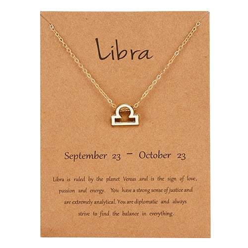 Zodiac Sign Pendant Necklace